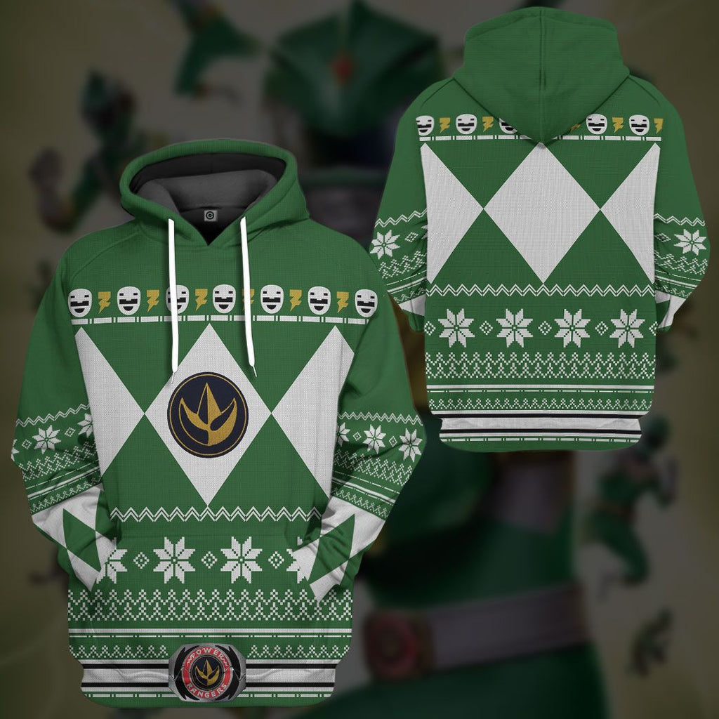  Green MIGHTY MORPHIN Power Ranger Ugly Custom Tshirt Hoodie Apparel