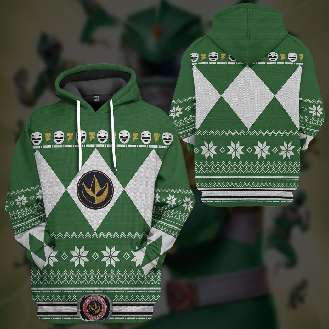  Green MIGHTY MORPHIN Power Ranger Ugly Custom Tshirt Hoodie Apparel