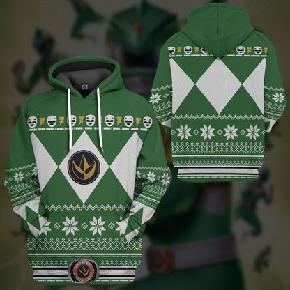  Green MIGHTY MORPHIN Power Ranger Ugly Custom Tshirt Hoodie Apparel