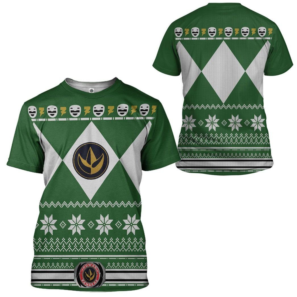  Green MIGHTY MORPHIN Power Ranger Ugly Custom Tshirt Hoodie Apparel