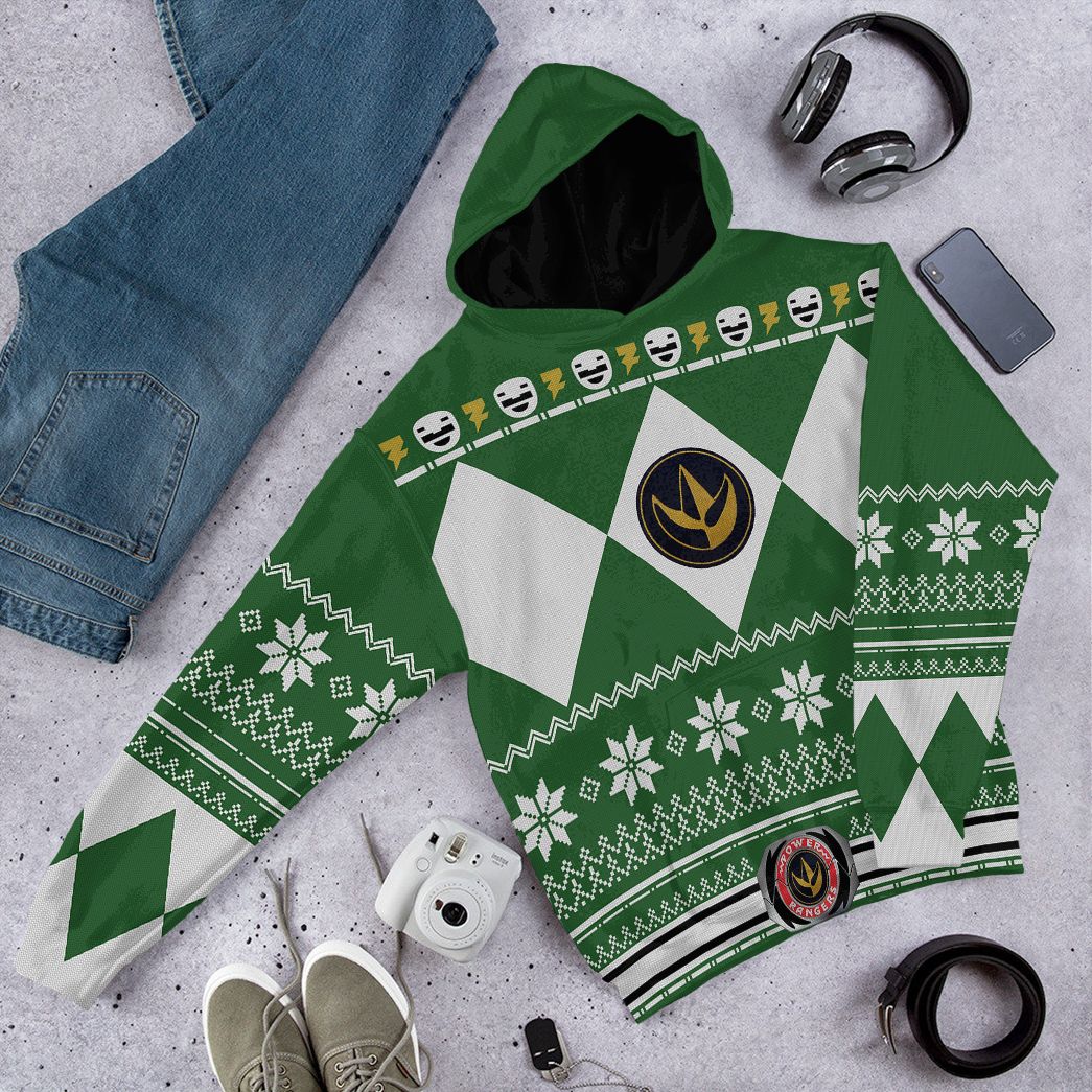  Green MIGHTY MORPHIN Power Ranger Ugly Custom Tshirt Hoodie Apparel
