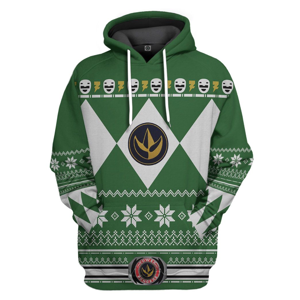  Green MIGHTY MORPHIN Power Ranger Ugly Custom Tshirt Hoodie Apparel