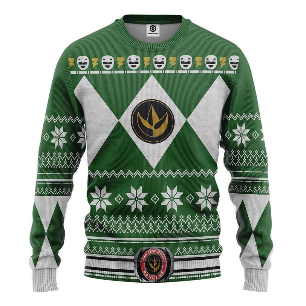  Green MIGHTY MORPHIN Power Ranger Ugly Custom Tshirt Hoodie Apparel
