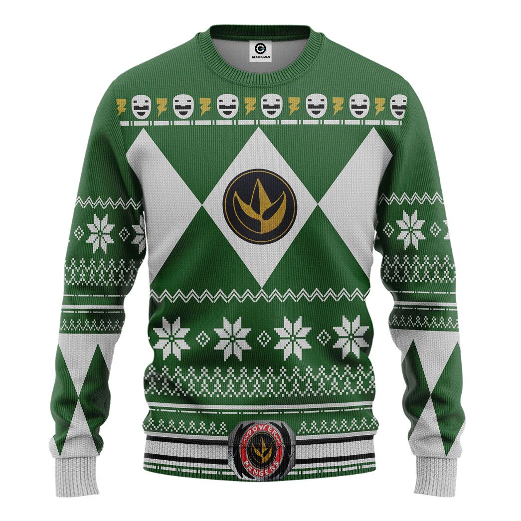  Green MIGHTY MORPHIN Power Ranger Ugly Custom Tshirt Hoodie Apparel