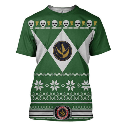  Green MIGHTY MORPHIN Power Ranger Ugly Custom Tshirt Hoodie Apparel