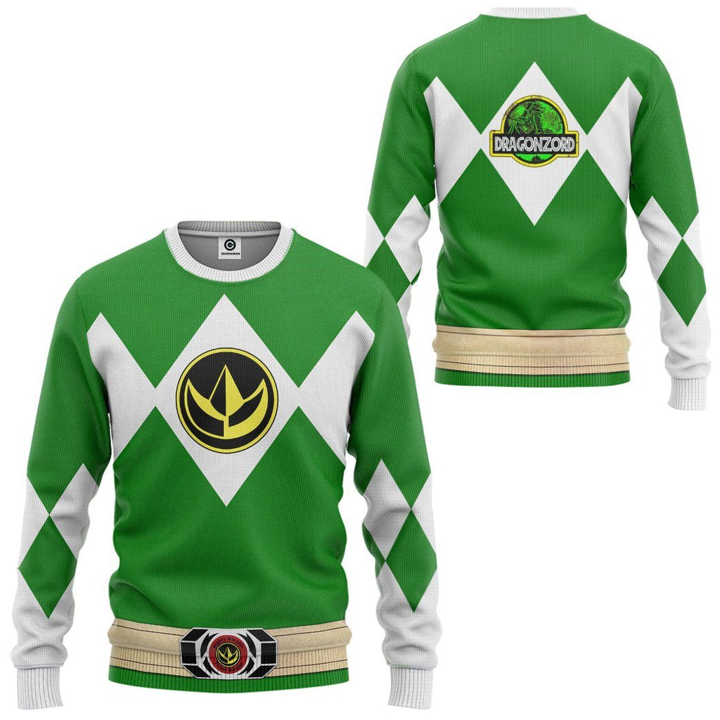  Mighty Morphin Power Ranger Green Tshirt Hoodie Apparel