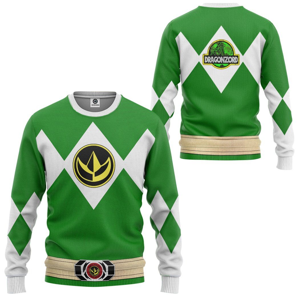  Mighty Morphin Power Ranger Green Tshirt Hoodie Apparel