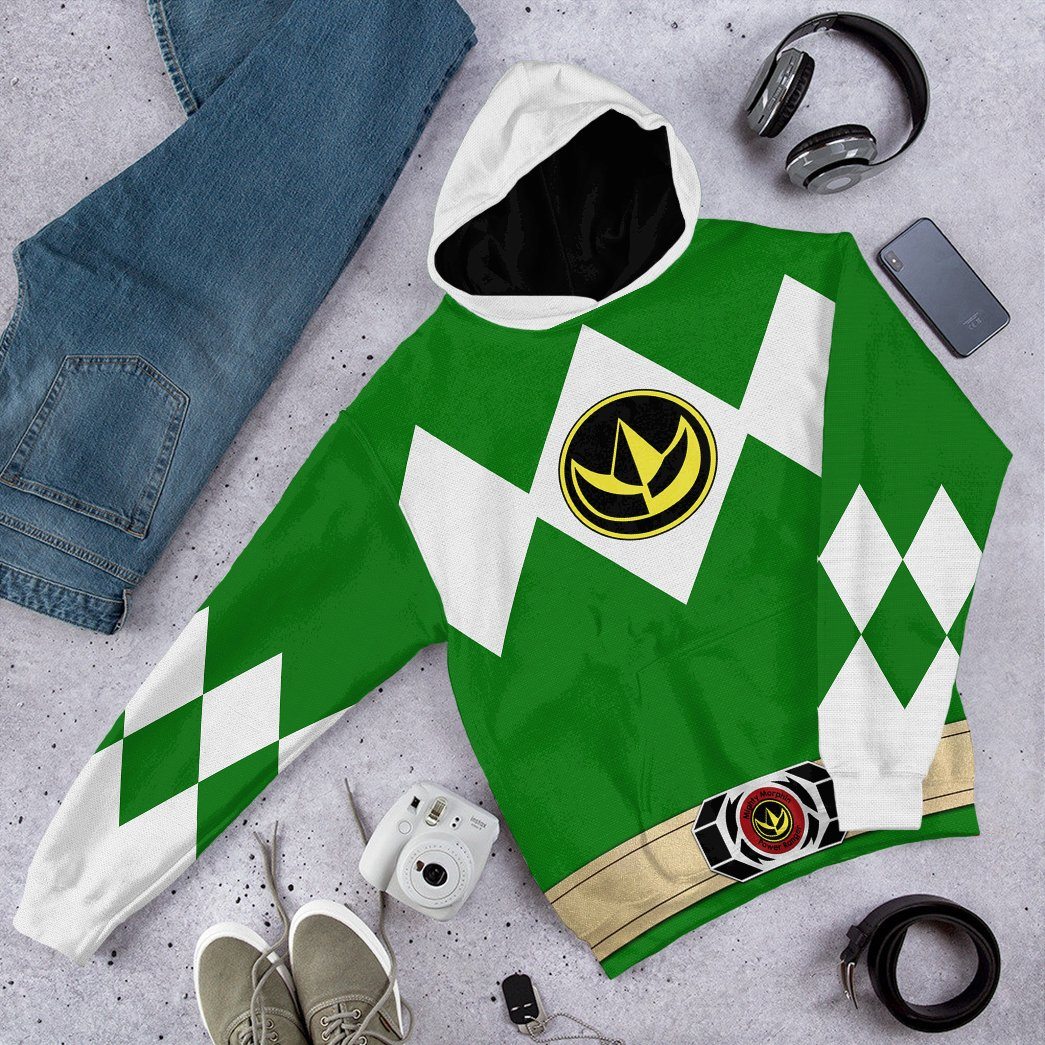  Mighty Morphin Power Ranger Green Tshirt Hoodie Apparel
