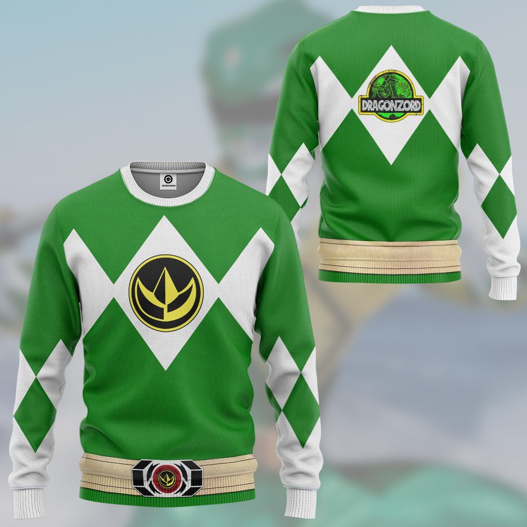  Mighty Morphin Power Ranger Green Tshirt Hoodie Apparel
