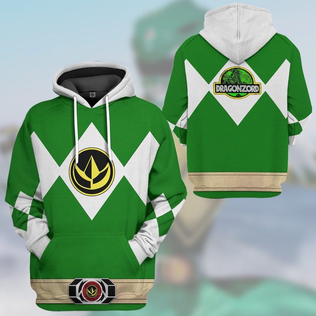  Mighty Morphin Power Ranger Green Tshirt Hoodie Apparel