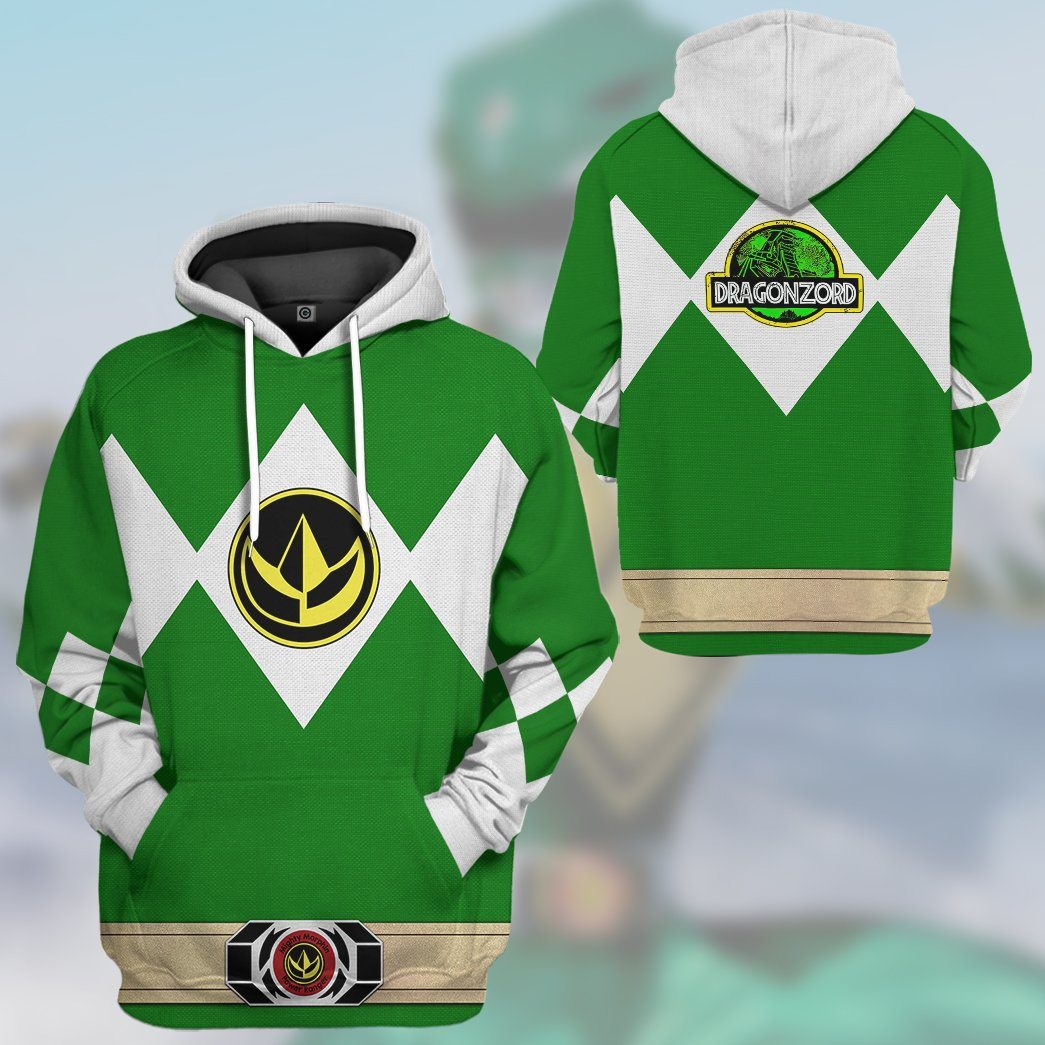  Mighty Morphin Power Ranger Green Tshirt Hoodie Apparel