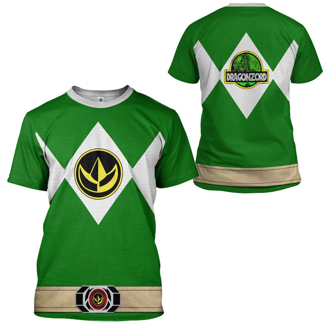  Mighty Morphin Power Ranger Green Tshirt Hoodie Apparel