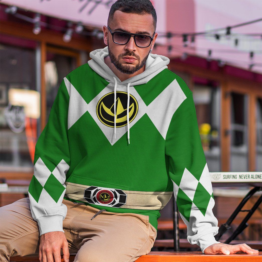  Mighty Morphin Power Ranger Green Tshirt Hoodie Apparel