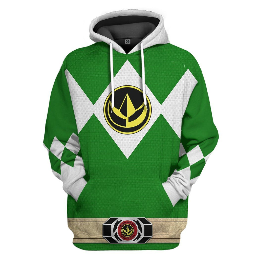  Mighty Morphin Power Ranger Green Tshirt Hoodie Apparel