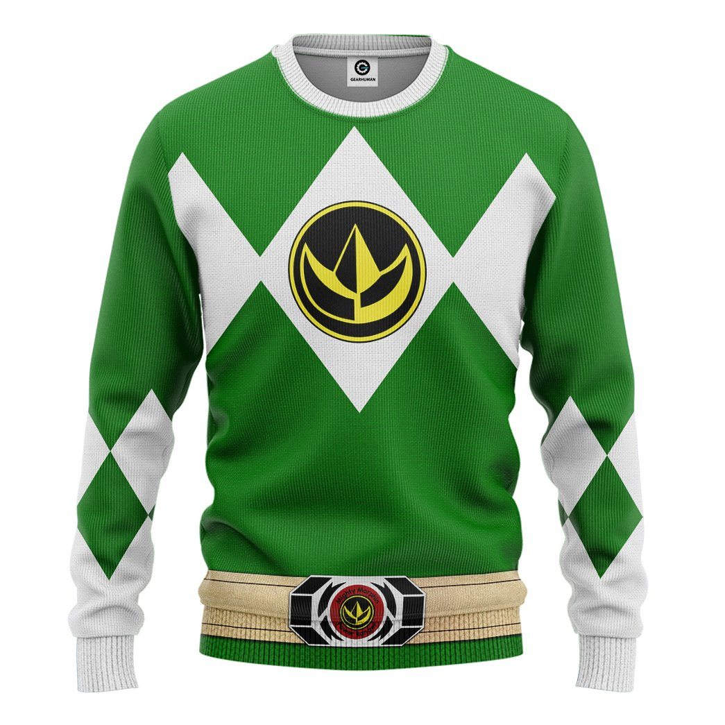  Mighty Morphin Power Ranger Green Tshirt Hoodie Apparel