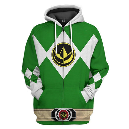  Mighty Morphin Power Ranger Green Tshirt Hoodie Apparel