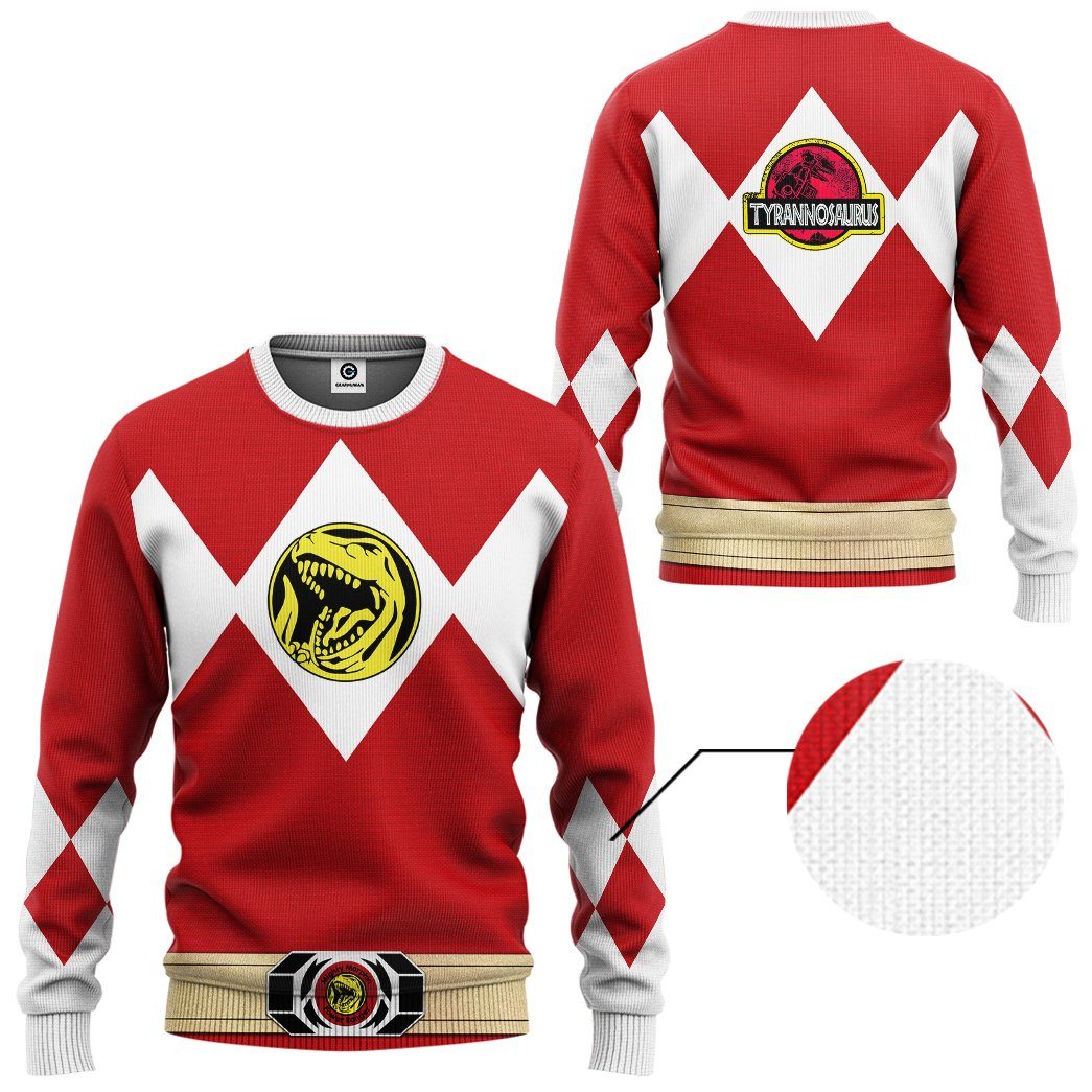  Mighty Morphin Power Ranger Red Tshirt Hoodie Apparel