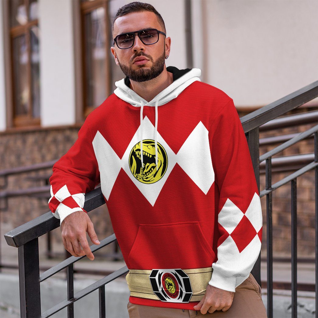  Mighty Morphin Power Ranger Red Tshirt Hoodie Apparel
