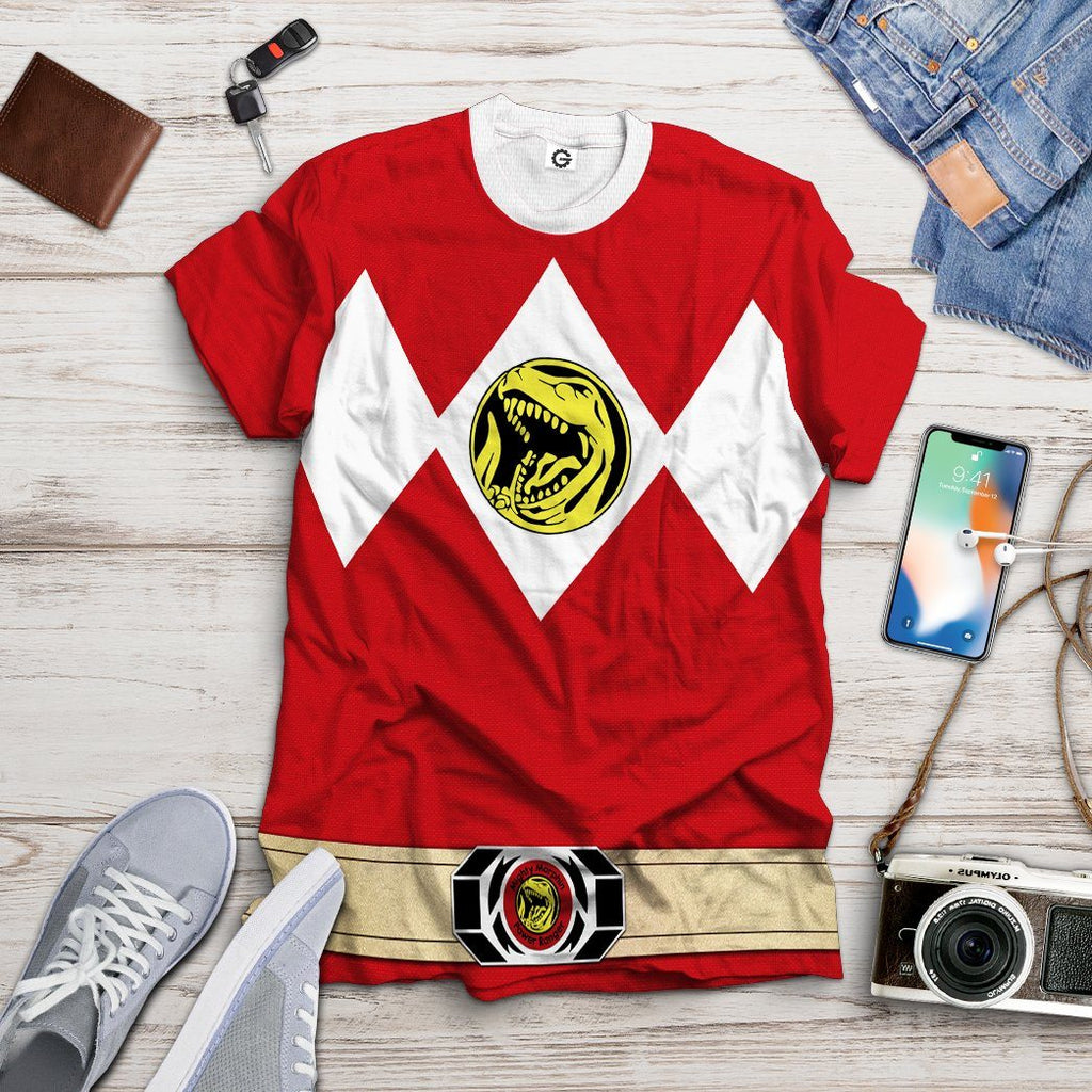  Mighty Morphin Power Ranger Red Tshirt Hoodie Apparel