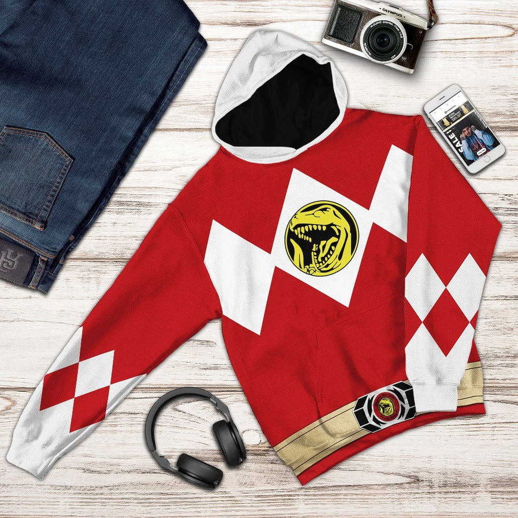  Mighty Morphin Power Ranger Red Tshirt Hoodie Apparel