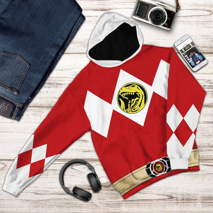 Mighty Morphin Power Ranger Red Tshirt Hoodie Apparel