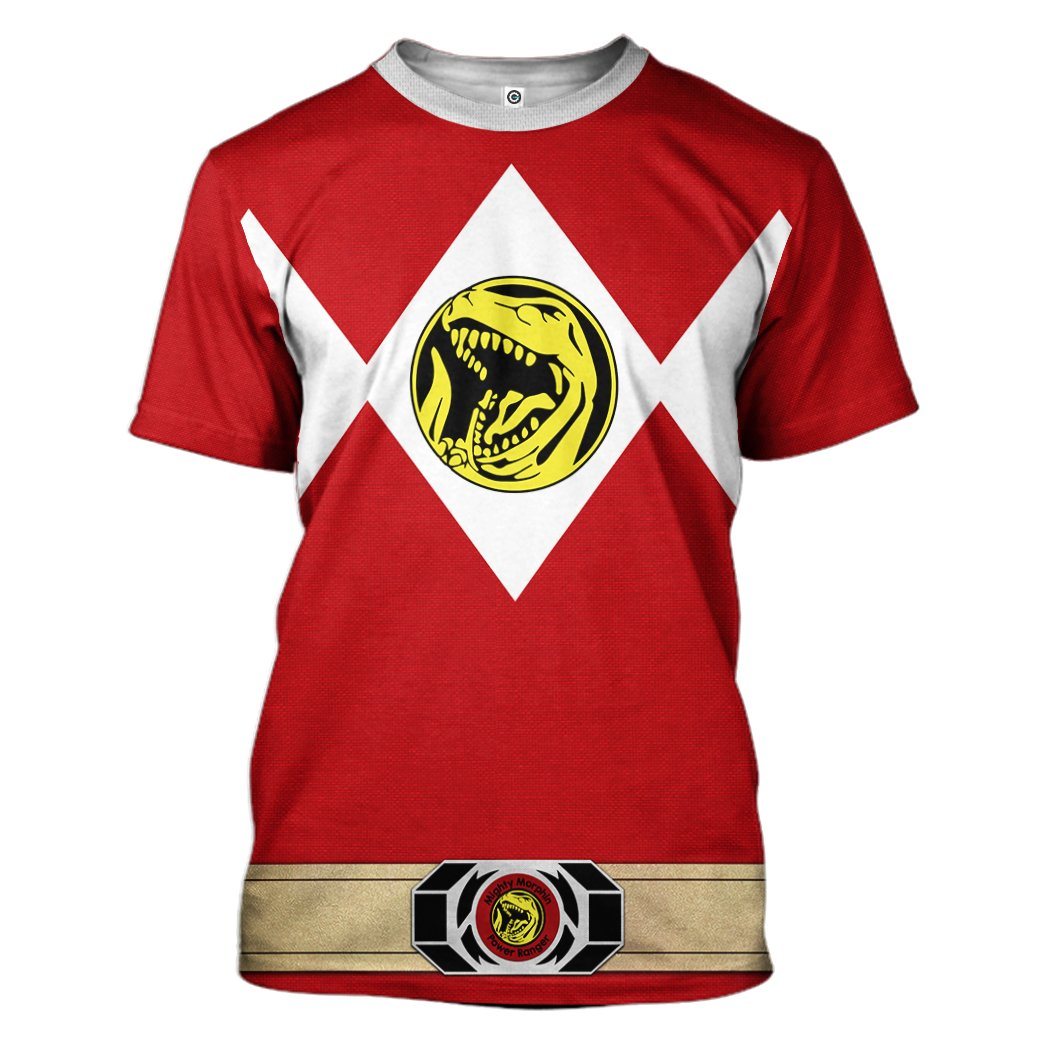  Mighty Morphin Power Ranger Red Tshirt Hoodie Apparel