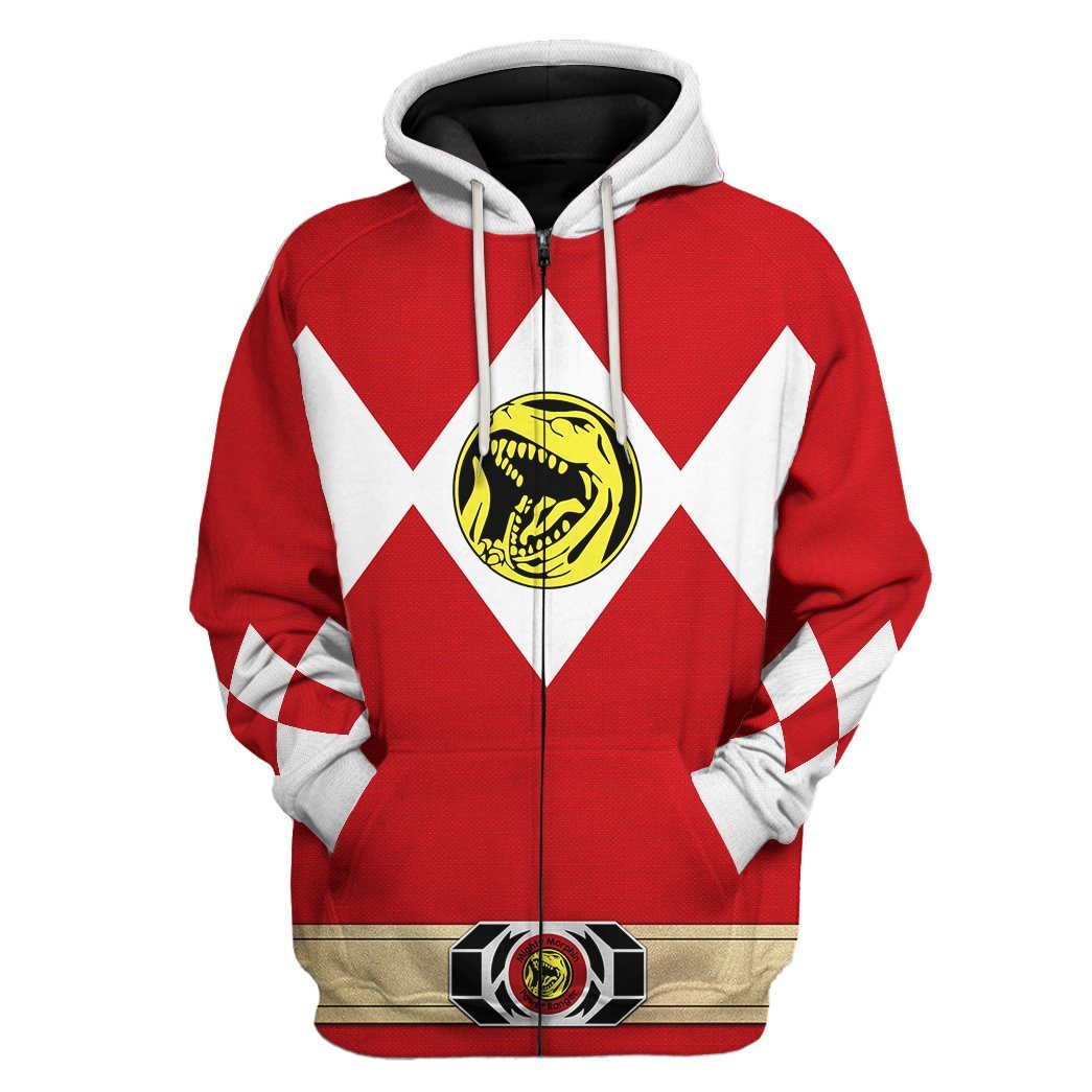  Mighty Morphin Power Ranger Red Tshirt Hoodie Apparel