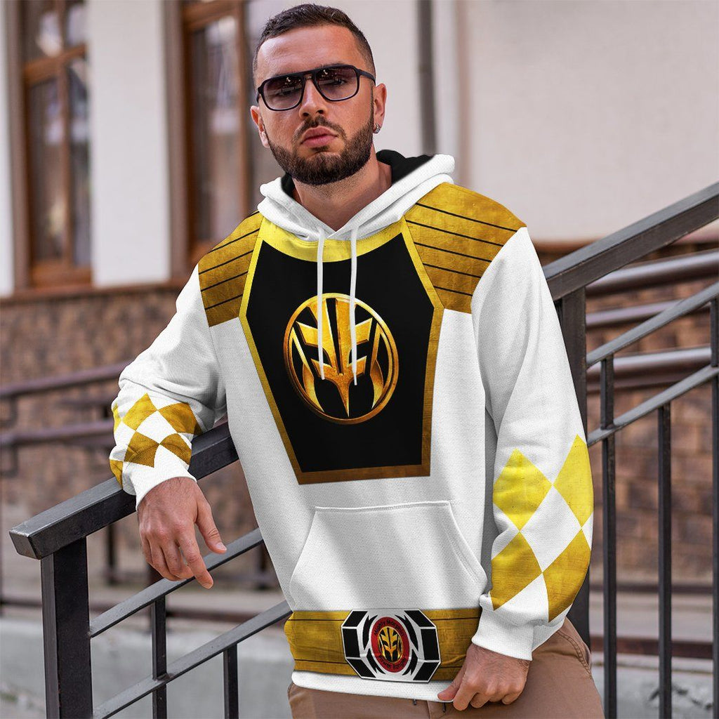  Mighty Morphin Power Ranger White Tshirt Hoodie Apparel