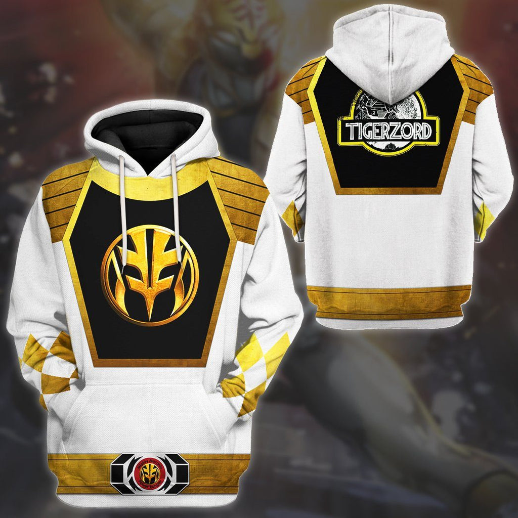  Mighty Morphin Power Ranger White Tshirt Hoodie Apparel