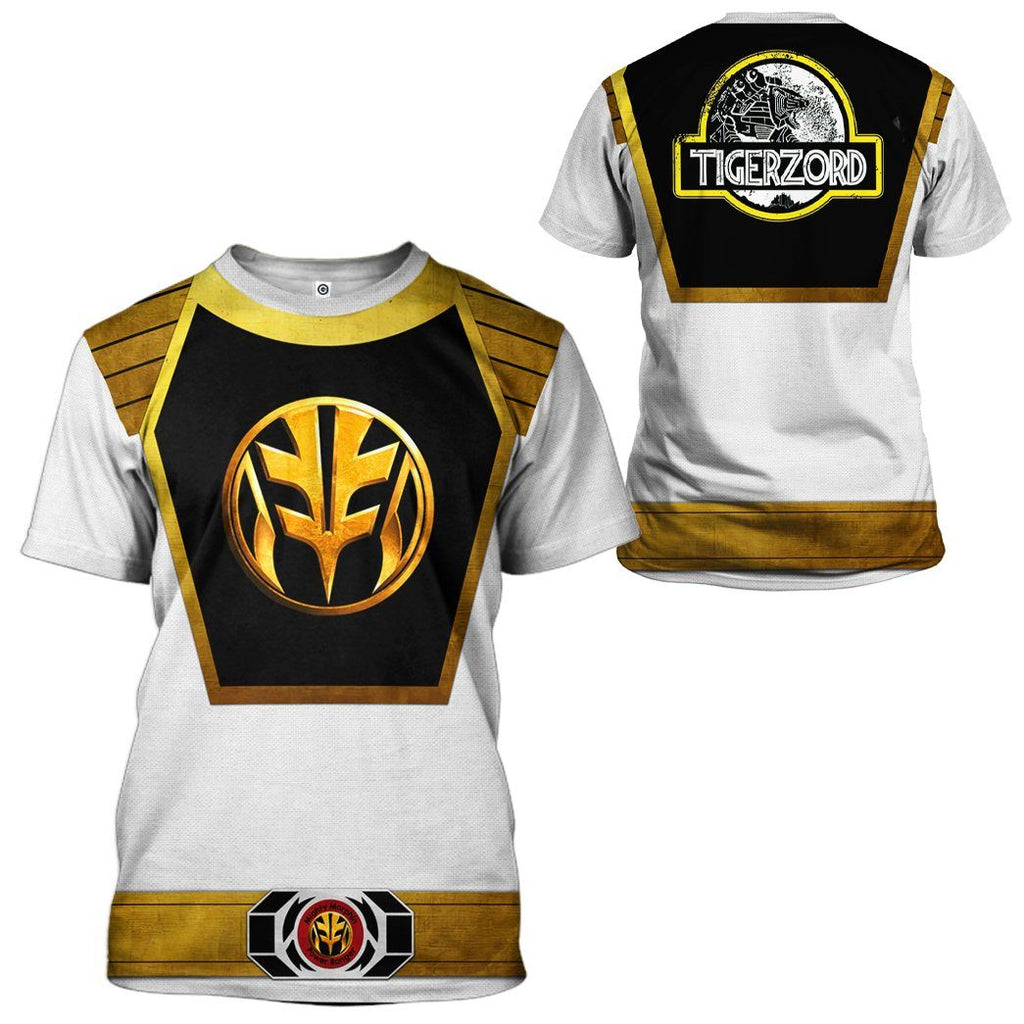  Mighty Morphin Power Ranger White Tshirt Hoodie Apparel