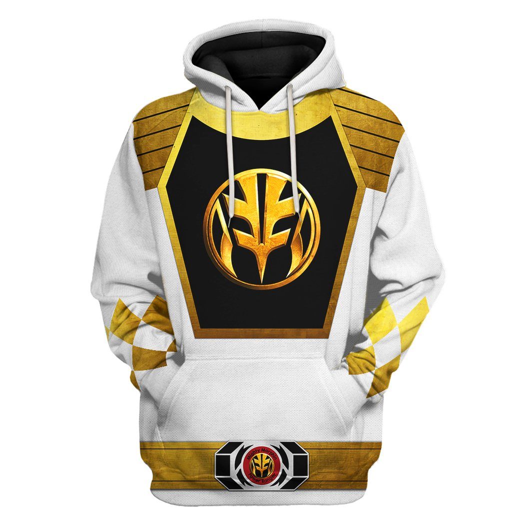  Mighty Morphin Power Ranger White Tshirt Hoodie Apparel