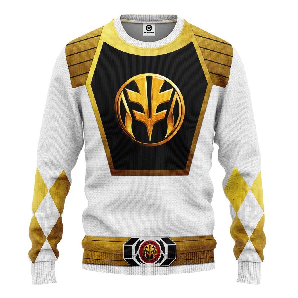  Mighty Morphin Power Ranger White Tshirt Hoodie Apparel