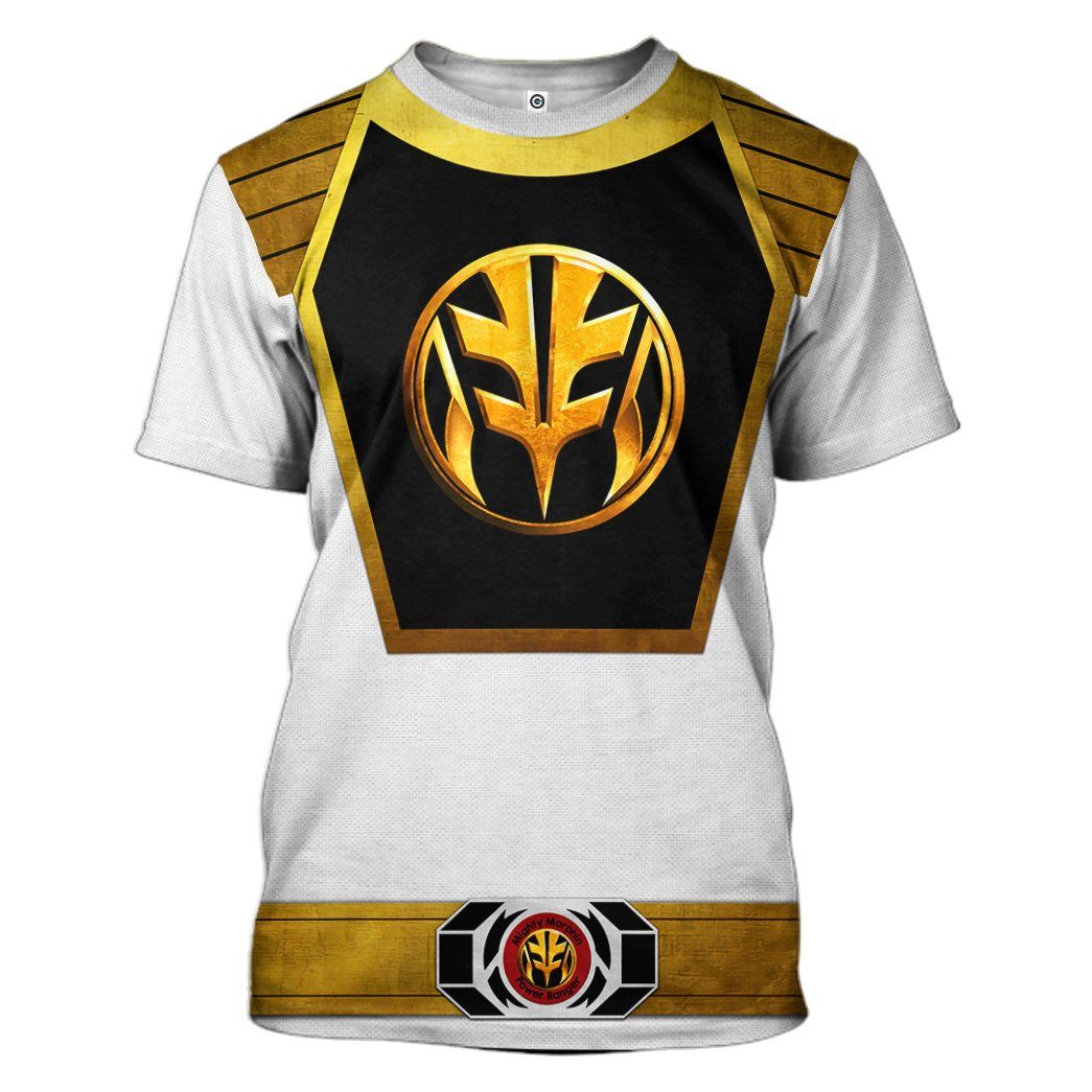  Mighty Morphin Power Ranger White Tshirt Hoodie Apparel