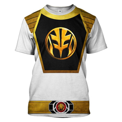  Mighty Morphin Power Ranger White Tshirt Hoodie Apparel