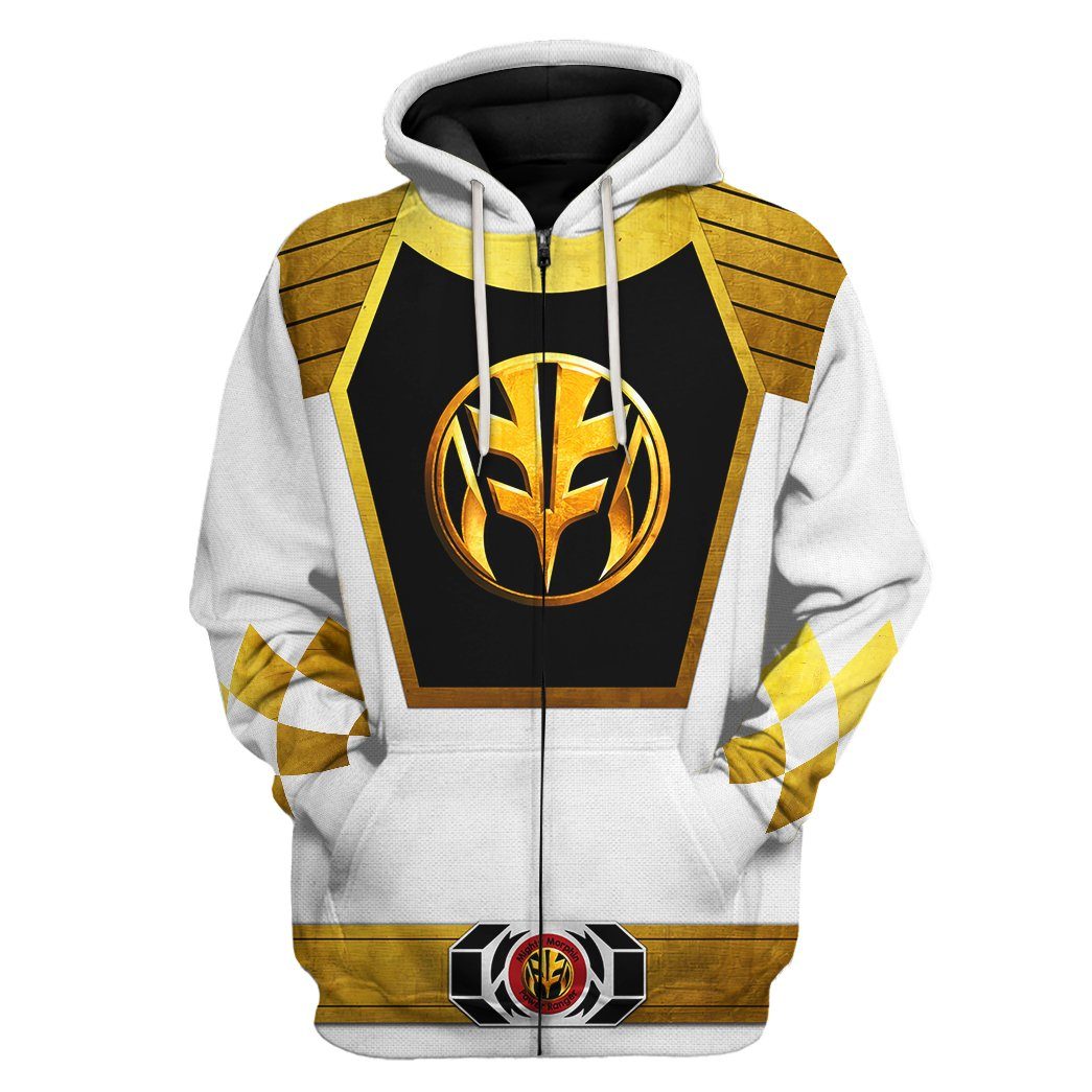  Mighty Morphin Power Ranger White Tshirt Hoodie Apparel