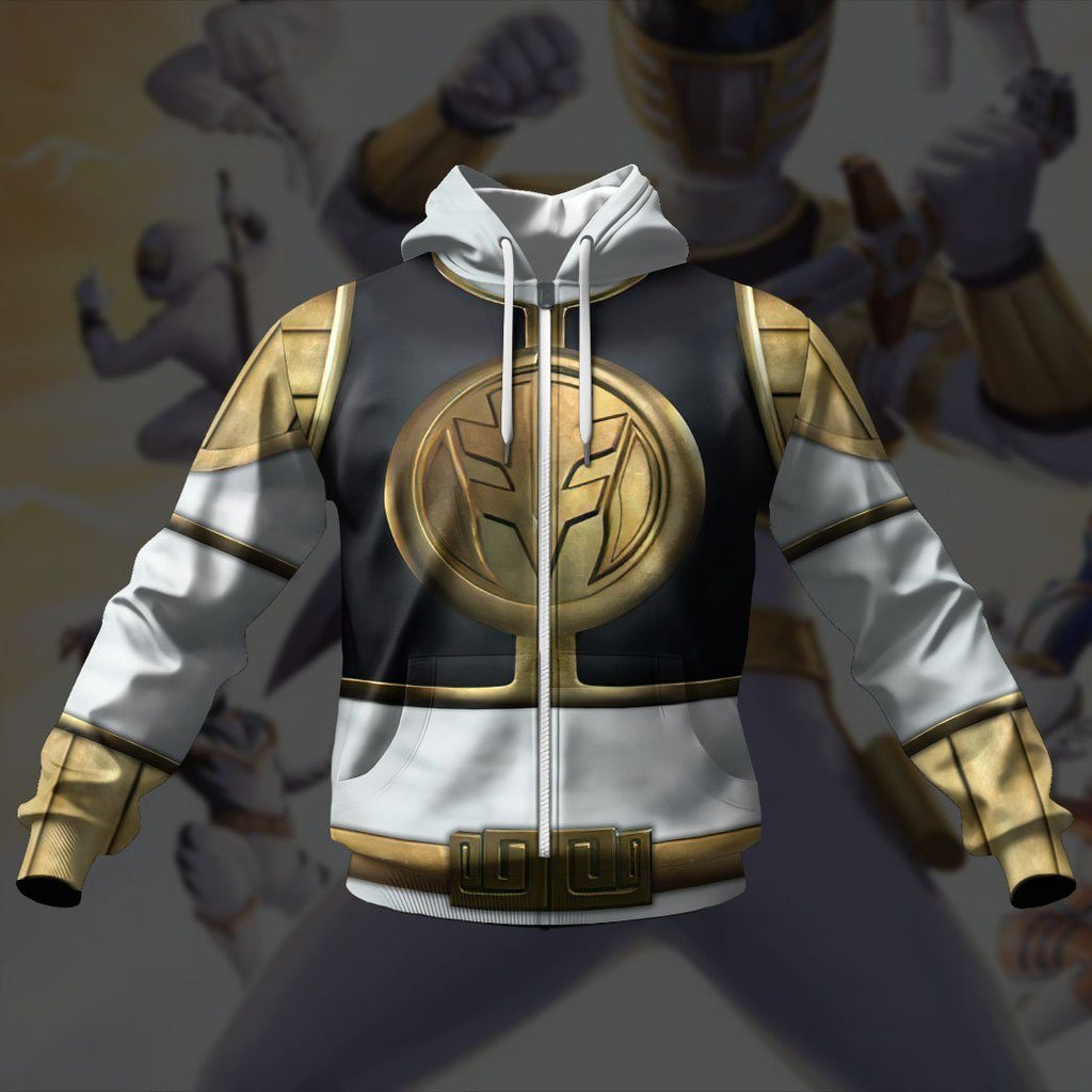  Mighty Morphin White Power Rangers Custom Hoodie Apparel
