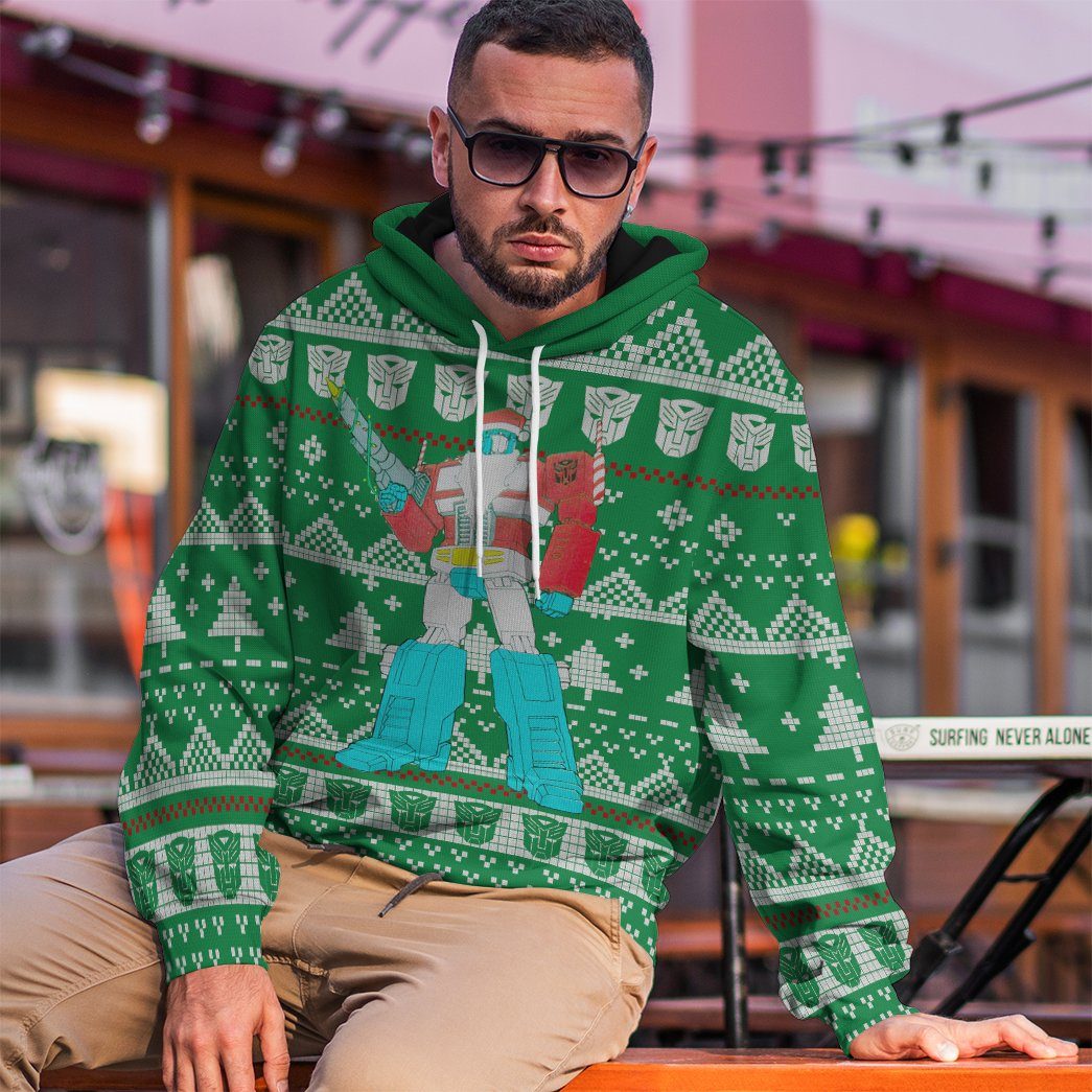  Optimus Prime Ugly Christmas Sweater Custom Tshirt Hoodie Apparel
