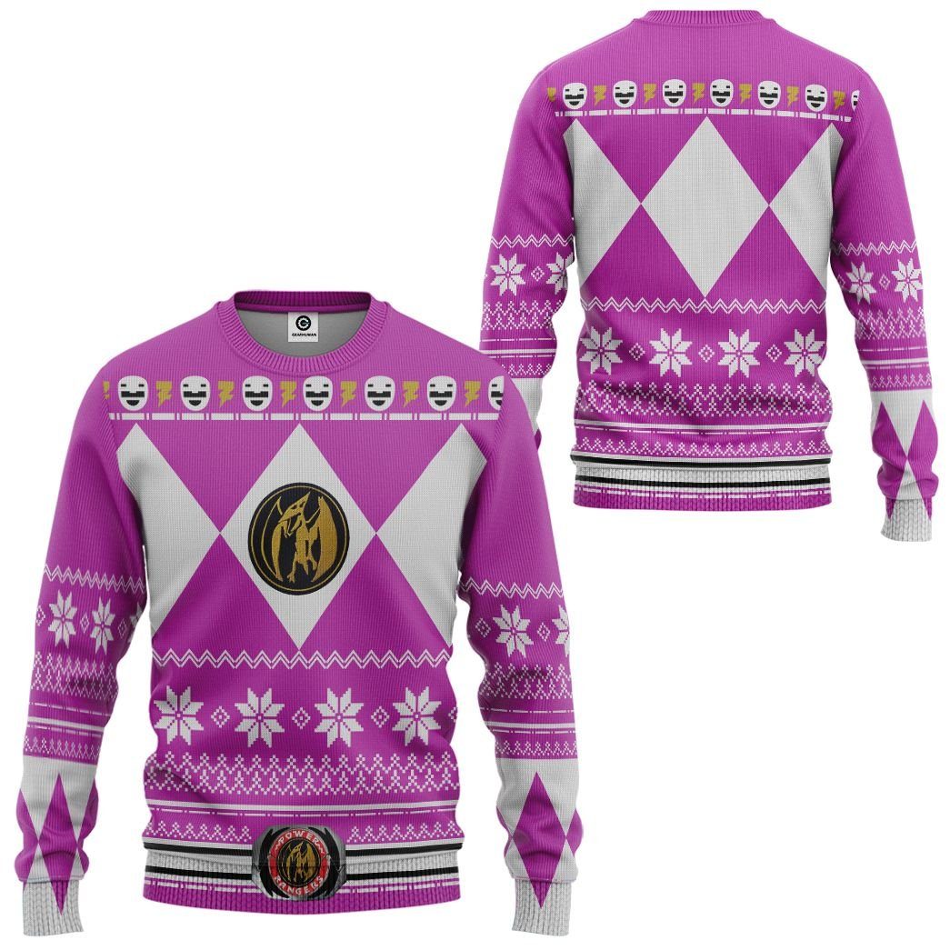  Pink MIGHTY MORPHIN Power Ranger Ugly Custom Tshirt Hoodie Apparel