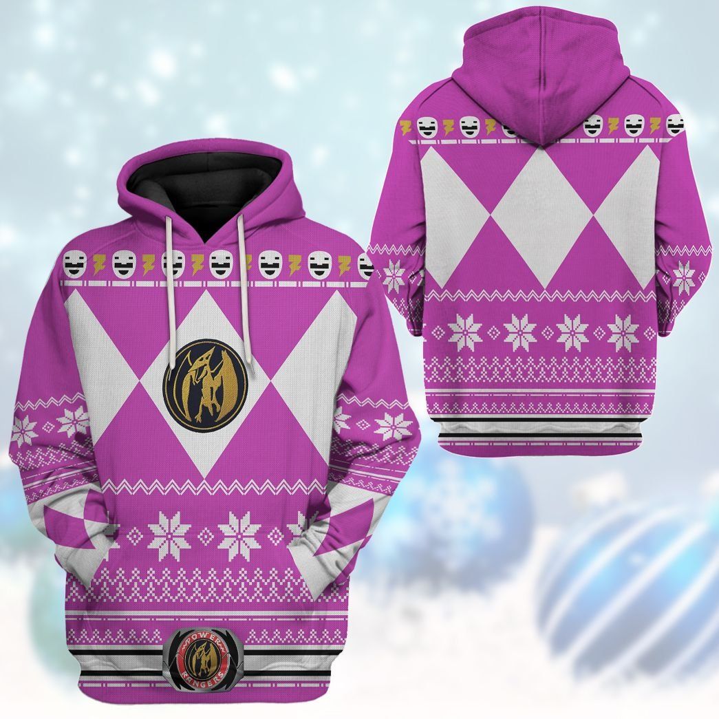  Pink MIGHTY MORPHIN Power Ranger Ugly Custom Tshirt Hoodie Apparel