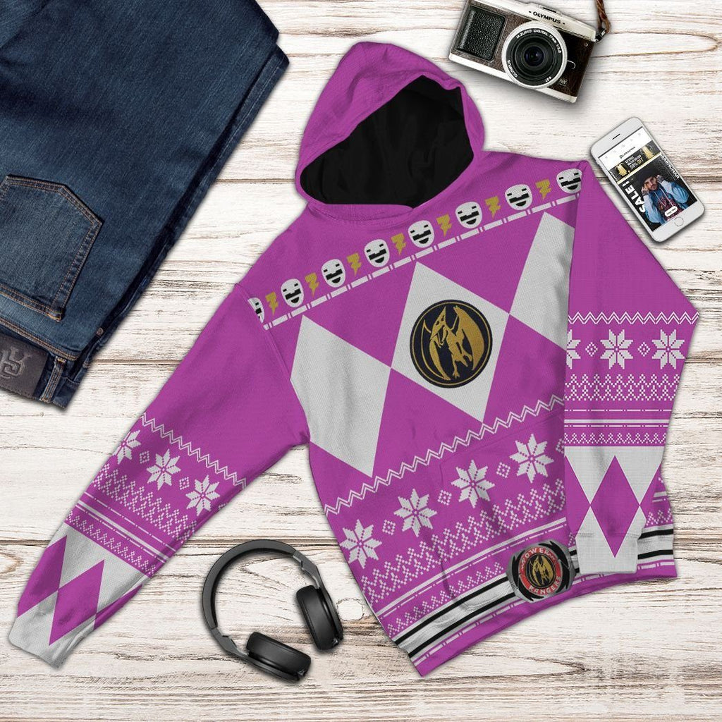  Pink MIGHTY MORPHIN Power Ranger Ugly Custom Tshirt Hoodie Apparel