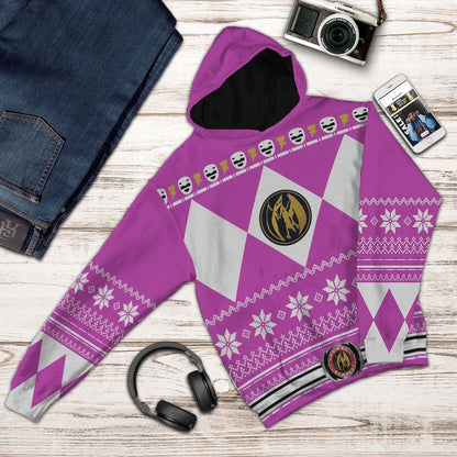  Pink MIGHTY MORPHIN Power Ranger Ugly Custom Tshirt Hoodie Apparel