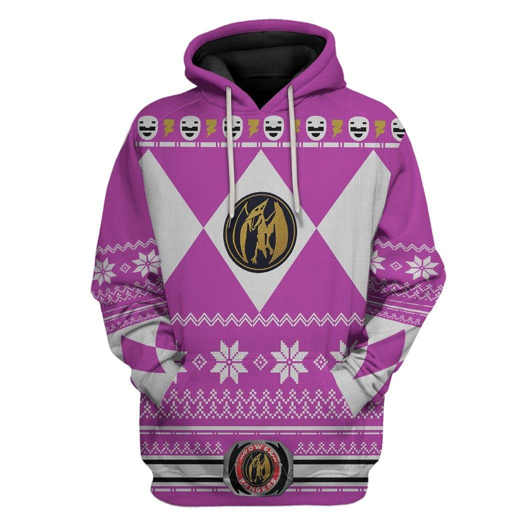  Pink MIGHTY MORPHIN Power Ranger Ugly Custom Tshirt Hoodie Apparel