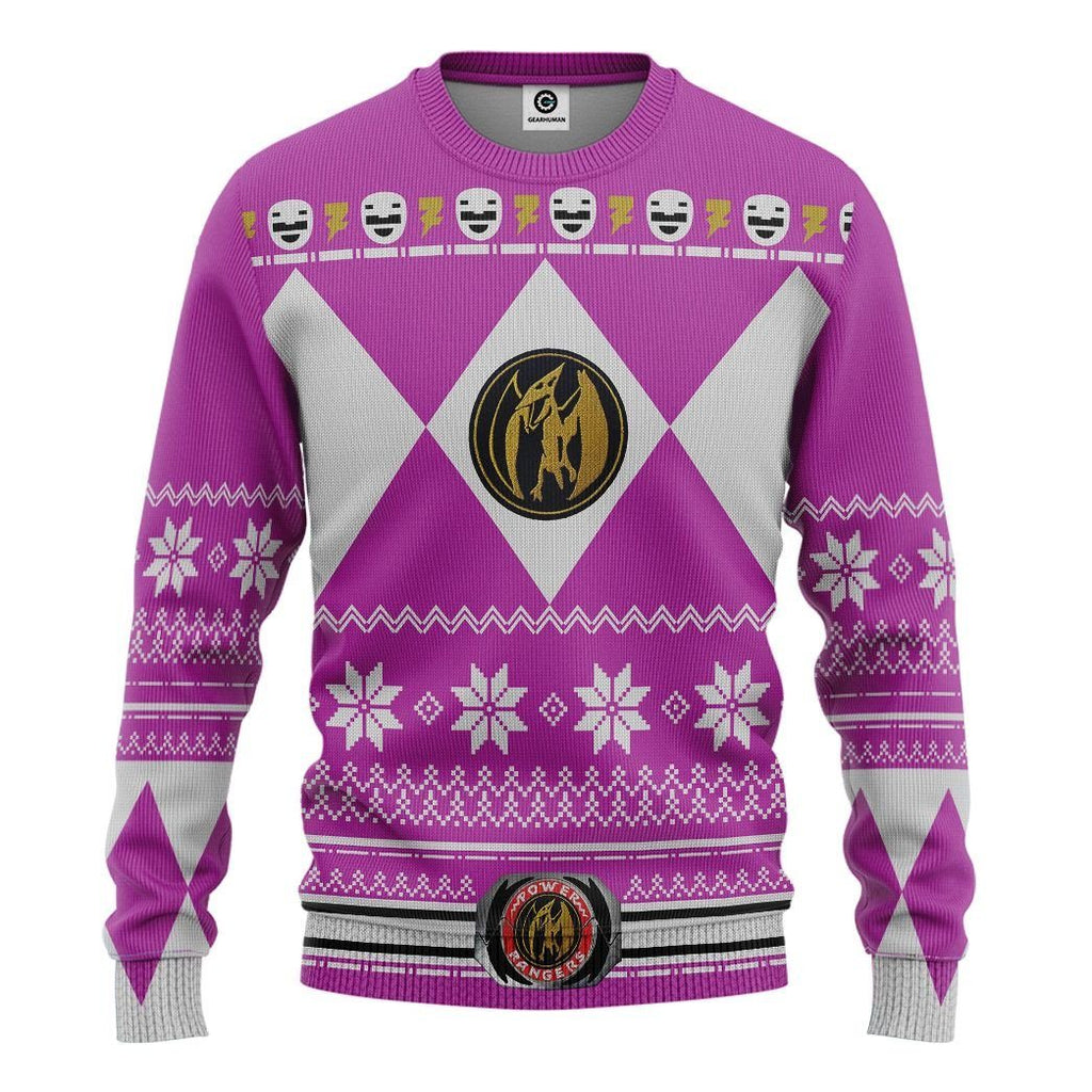  Pink MIGHTY MORPHIN Power Ranger Ugly Custom Tshirt Hoodie Apparel