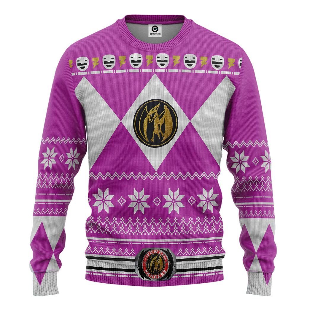  Pink MIGHTY MORPHIN Power Ranger Ugly Custom Tshirt Hoodie Apparel