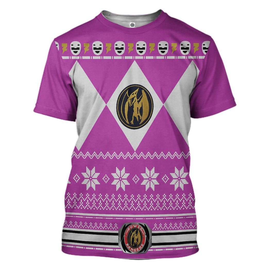  Pink MIGHTY MORPHIN Power Ranger Ugly Custom Tshirt Hoodie Apparel