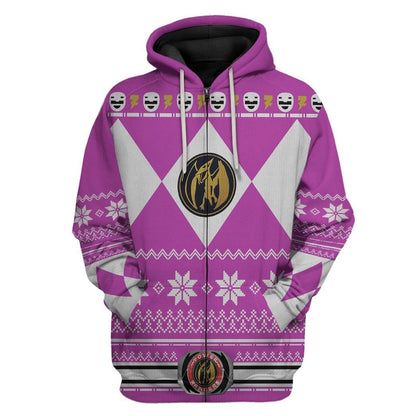  Pink MIGHTY MORPHIN Power Ranger Ugly Custom Tshirt Hoodie Apparel