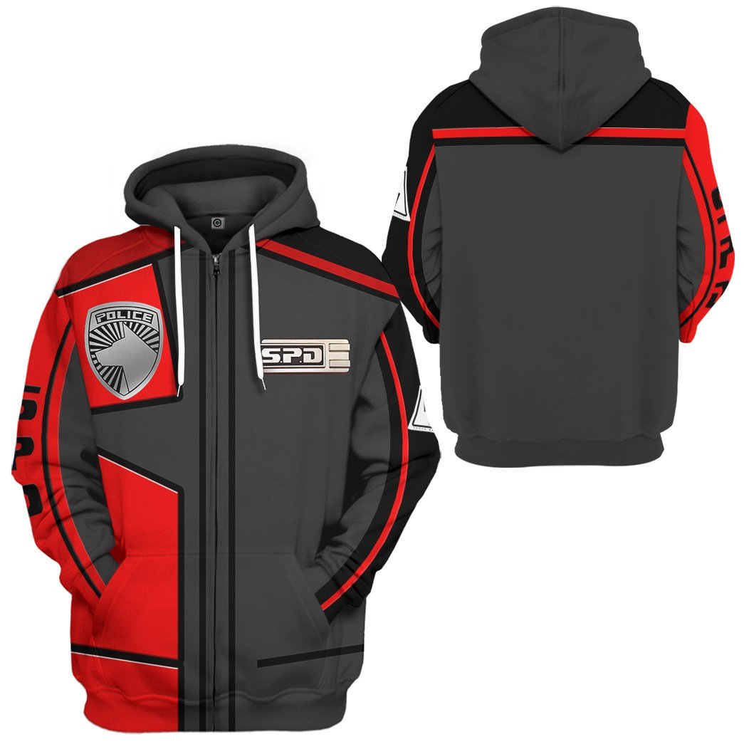  Power Rangers S.P.D Red Uniform Tshirt Hoodie Apparel