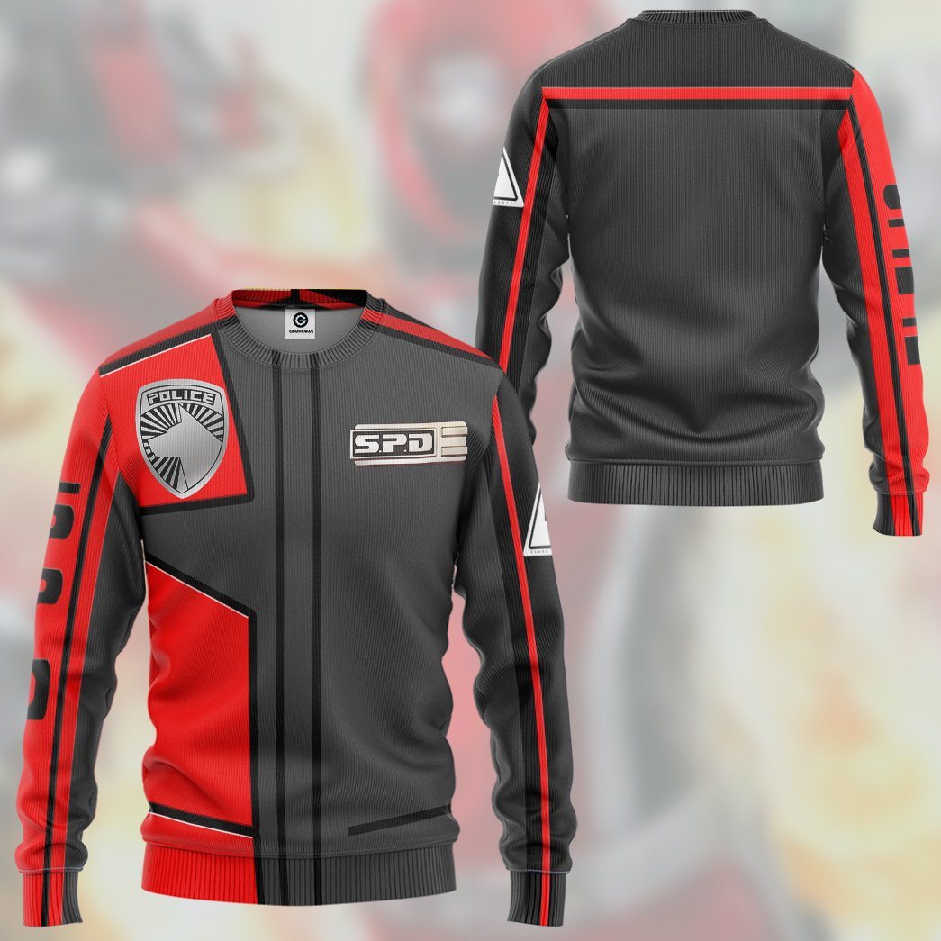  Power Rangers S.P.D Red Uniform Tshirt Hoodie Apparel