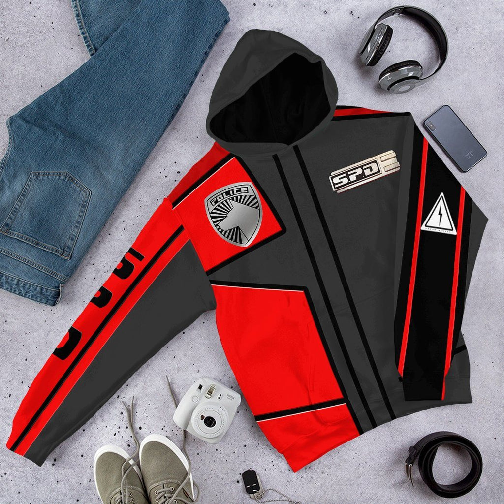  Power Rangers S.P.D Red Uniform Tshirt Hoodie Apparel