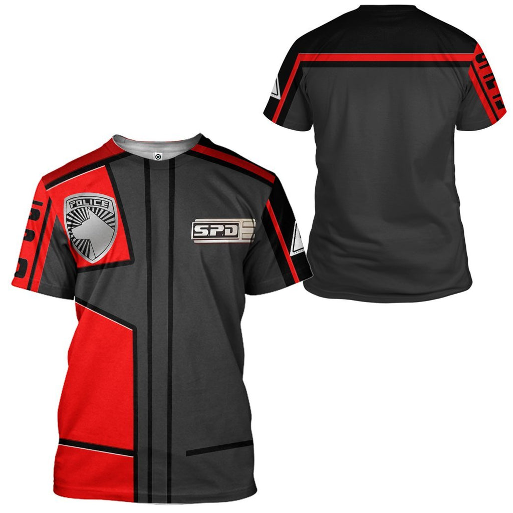  Power Rangers S.P.D Red Uniform Tshirt Hoodie Apparel